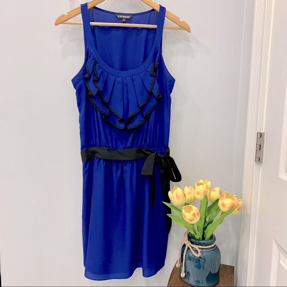 Express Blue & Black Mini Dress